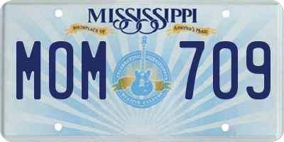 MS license plate MOM709
