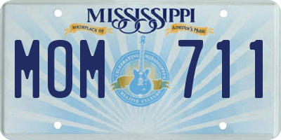 MS license plate MOM711