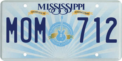 MS license plate MOM712