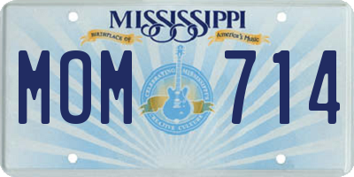MS license plate MOM714