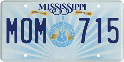 MS license plate MOM715