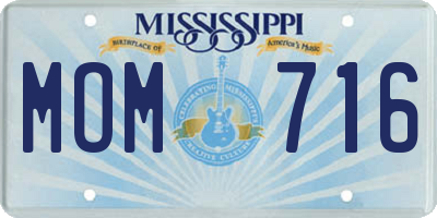 MS license plate MOM716