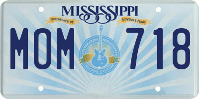 MS license plate MOM718