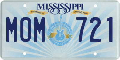 MS license plate MOM721