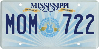 MS license plate MOM722