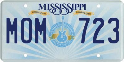 MS license plate MOM723