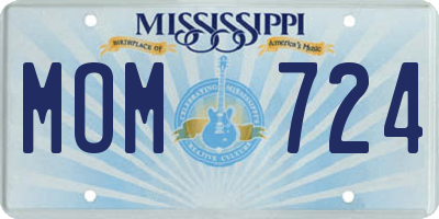 MS license plate MOM724