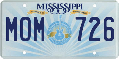 MS license plate MOM726