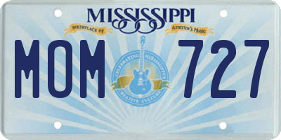 MS license plate MOM727