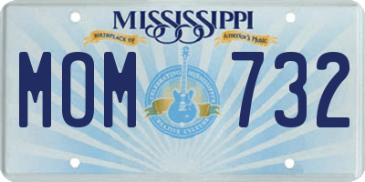 MS license plate MOM732