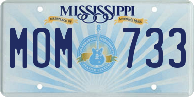 MS license plate MOM733