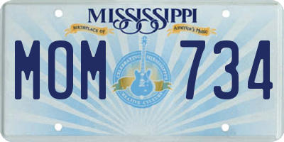 MS license plate MOM734