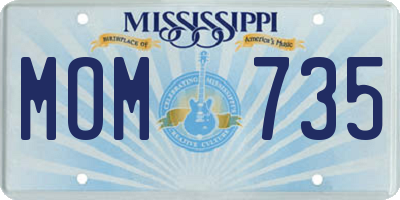 MS license plate MOM735