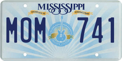 MS license plate MOM741