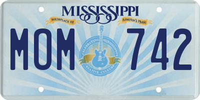 MS license plate MOM742