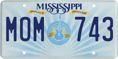 MS license plate MOM743