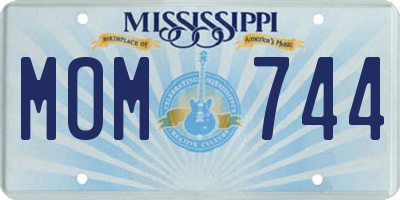 MS license plate MOM744