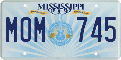 MS license plate MOM745