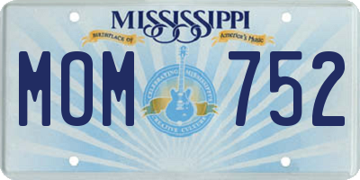 MS license plate MOM752