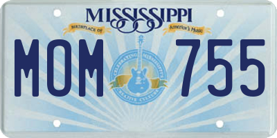 MS license plate MOM755