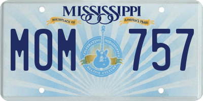 MS license plate MOM757
