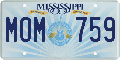 MS license plate MOM759