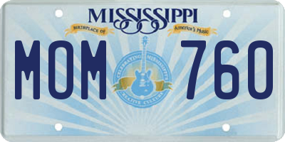 MS license plate MOM760