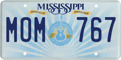 MS license plate MOM767