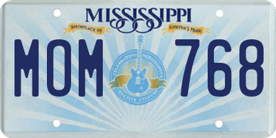 MS license plate MOM768