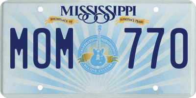 MS license plate MOM770