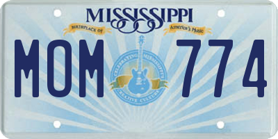 MS license plate MOM774