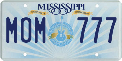 MS license plate MOM777
