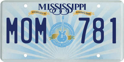 MS license plate MOM781