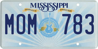 MS license plate MOM783