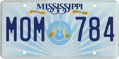 MS license plate MOM784