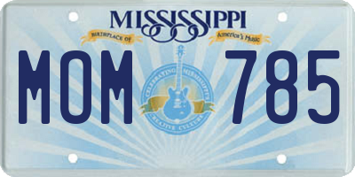 MS license plate MOM785