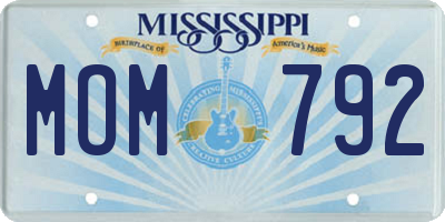 MS license plate MOM792