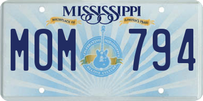 MS license plate MOM794