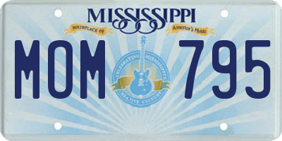 MS license plate MOM795