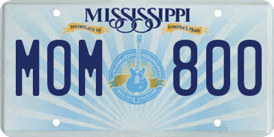 MS license plate MOM800