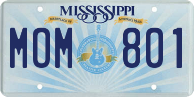 MS license plate MOM801