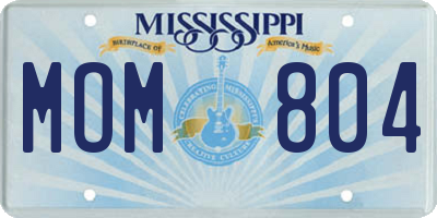 MS license plate MOM804
