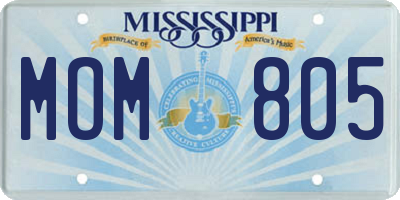 MS license plate MOM805