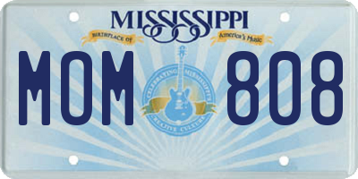 MS license plate MOM808