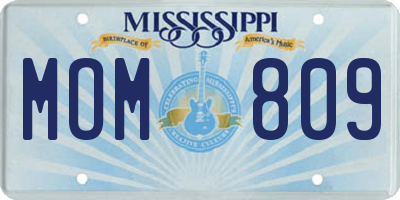 MS license plate MOM809