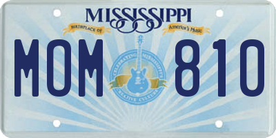 MS license plate MOM810