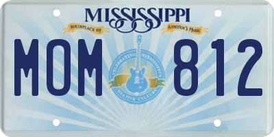 MS license plate MOM812