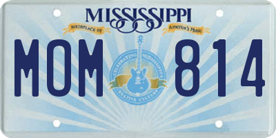 MS license plate MOM814