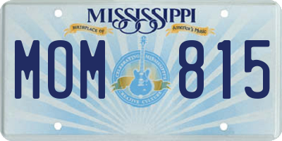 MS license plate MOM815