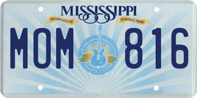 MS license plate MOM816